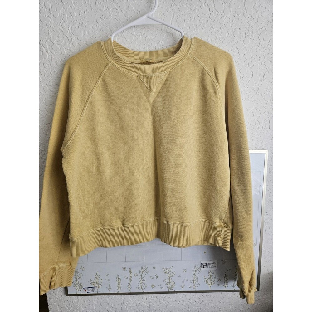 Oscar Yellow Solid Crewneck Pullover Sweatshirt Men’s Regular Long Sleeve